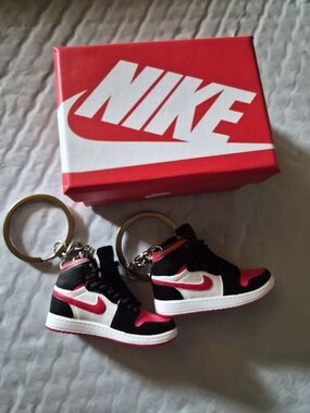 Nike Kids Red, Black & White Mini Sneaker Keychain